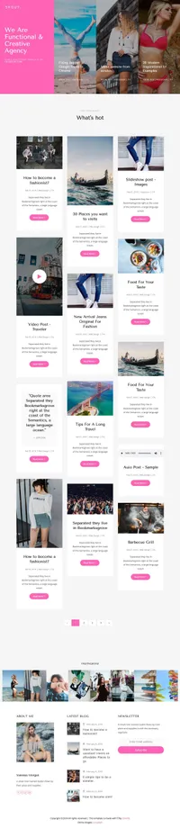 shout mini website template desktop screenshot