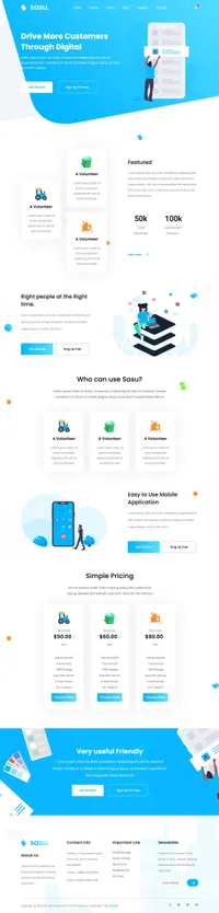sasu mini website template desktop screenshot