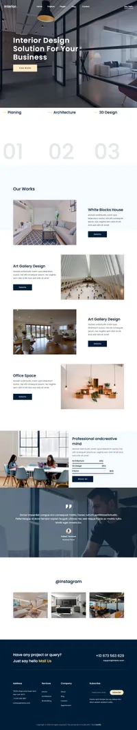 interior-2 mini website template desktop screenshot