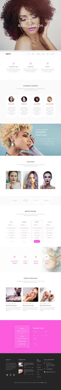 pretty mini website template desktop screenshot