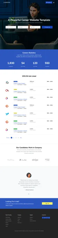 careers mini website template desktop screenshot