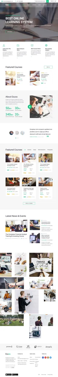ezuca mini website template desktop screenshot