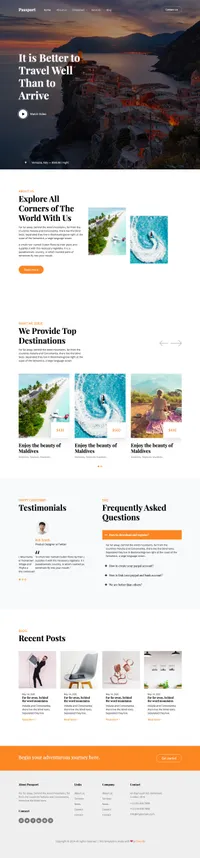 passport mini website template desktop screenshot