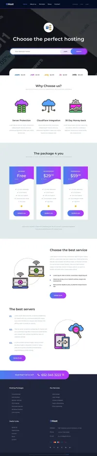 bhost mini website template desktop screenshot