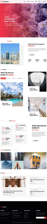 dreamrs mini website template desktop screenshot
