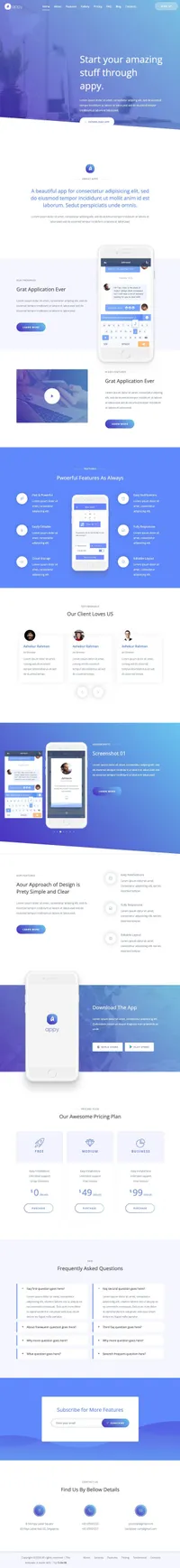 appy mini website template desktop screenshot
