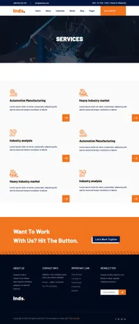 inds mini website template desktop screenshot