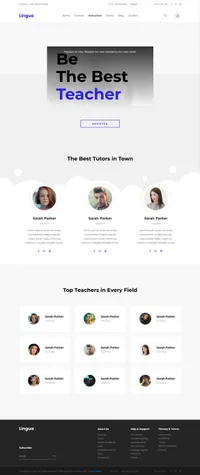 lingua mini website template desktop screenshot