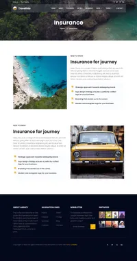 travel mini website template desktop screenshot