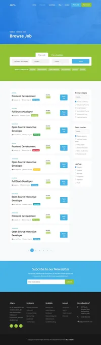 jobpro mini website template desktop screenshot