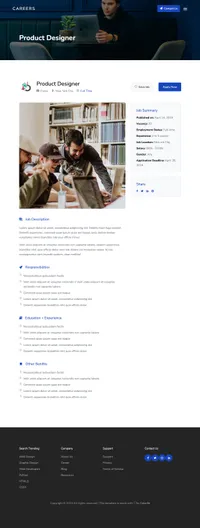 careers mini website template desktop screenshot