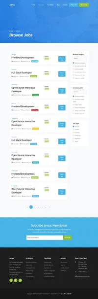 jobpro mini website template desktop screenshot