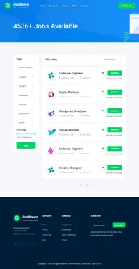 job-board-2 mini website template desktop screenshot