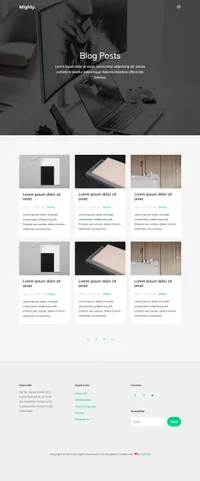mighty mini website template desktop screenshot