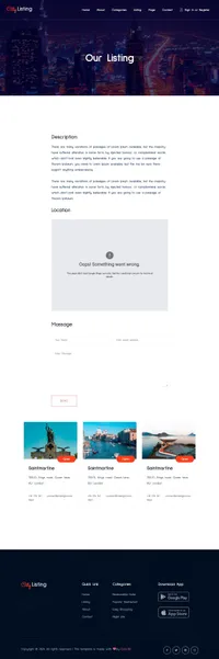 citylisting mini website template desktop screenshot