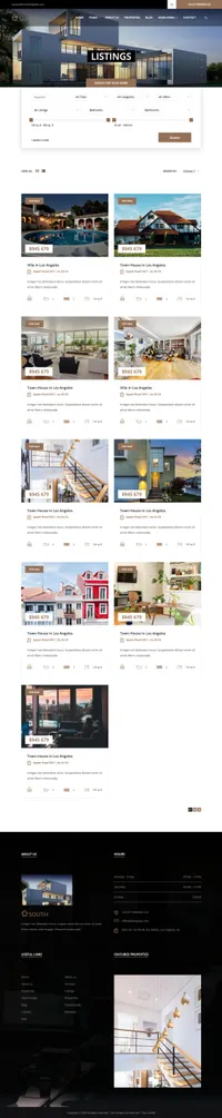 south mini website template desktop screenshot