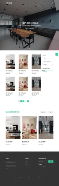 warehouse mini website template desktop screenshot
