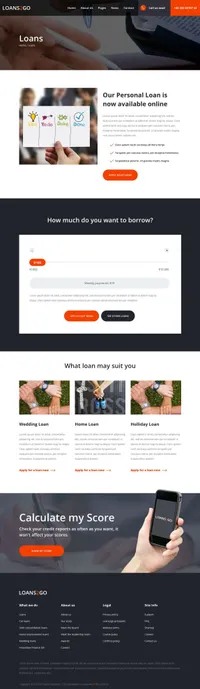 loans2go mini website template desktop screenshot