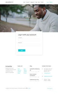 university mini website template desktop screenshot