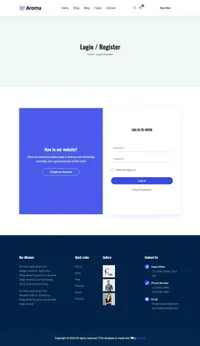aroma mini website template desktop screenshot