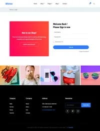 winter mini website template desktop screenshot