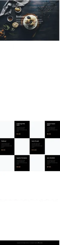 diner mini website template desktop screenshot