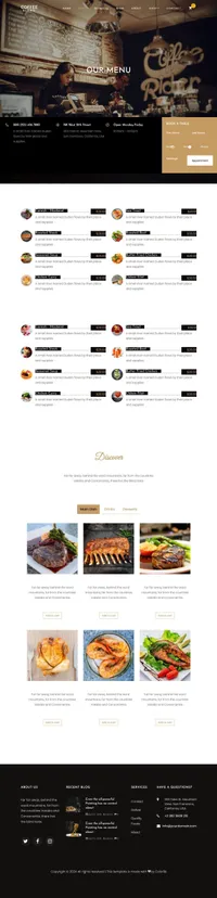 coffee mini website template desktop screenshot