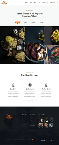allfood mini website template desktop screenshot