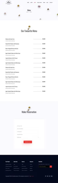 foodbar mini website template desktop screenshot
