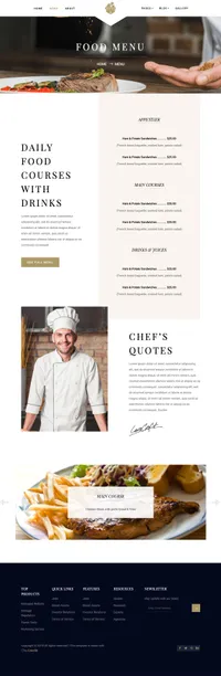 rooftop mini website template desktop screenshot