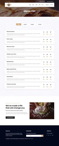 bakery mini website template desktop screenshot