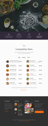 luto mini website template desktop screenshot