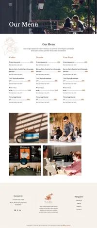 decoffee mini website template desktop screenshot