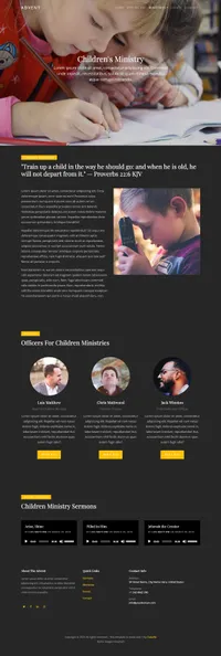 advent mini website template desktop screenshot