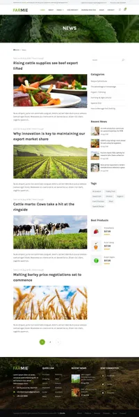 farmie mini website template desktop screenshot
