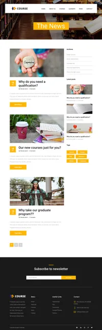 course mini website template desktop screenshot