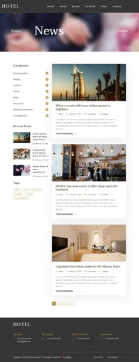 hotel mini website template desktop screenshot