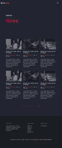 workshop mini website template desktop screenshot