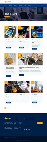 invest mini website template desktop screenshot