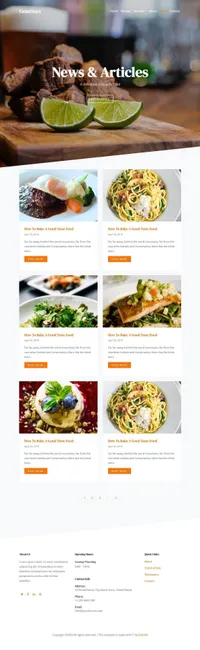 gourmet mini website template desktop screenshot
