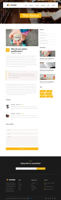 course mini website template desktop screenshot