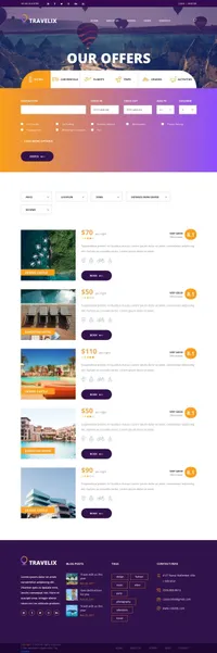 travelix mini website template desktop screenshot