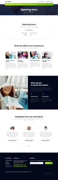 dentist mini website template desktop screenshot