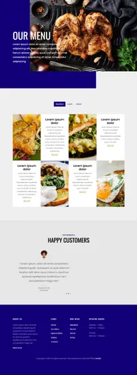 cuisines mini website template desktop screenshot