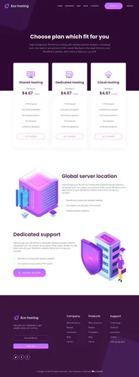 ecohosting mini website template desktop screenshot
