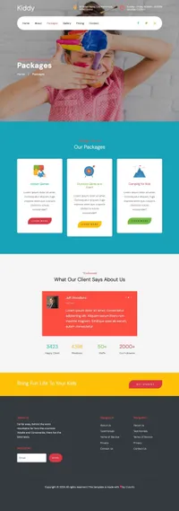 kiddy mini website template desktop screenshot