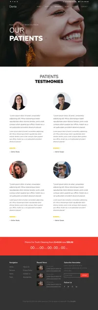 dente mini website template desktop screenshot