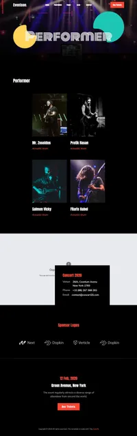 eventcon mini website template desktop screenshot
