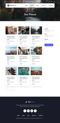 flyplane mini website template desktop screenshot