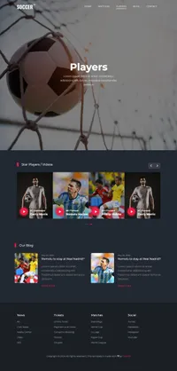 soccer mini website template desktop screenshot